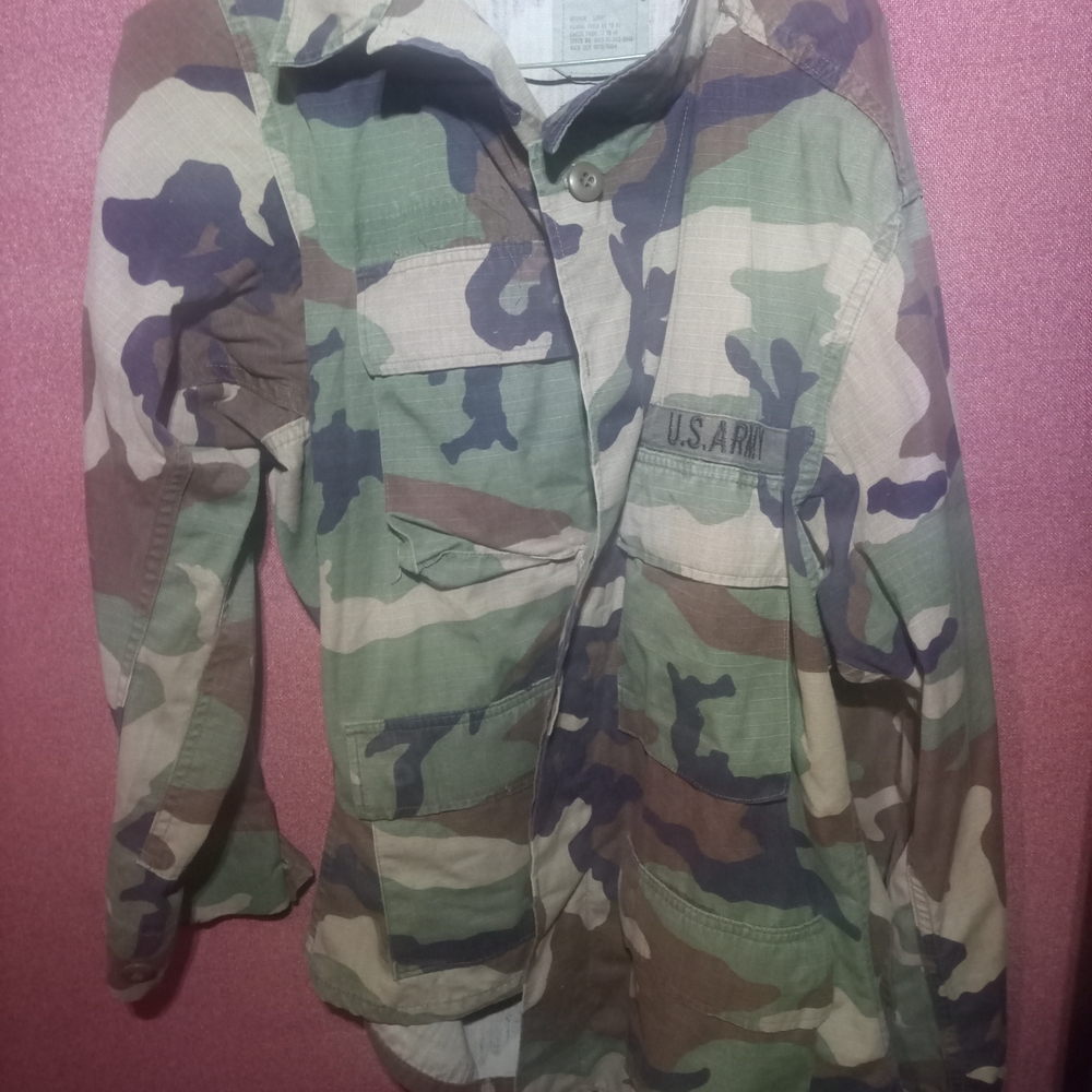 U.S. Army Woodland Camo Field Jacket - Green, Brown, Tan, Black